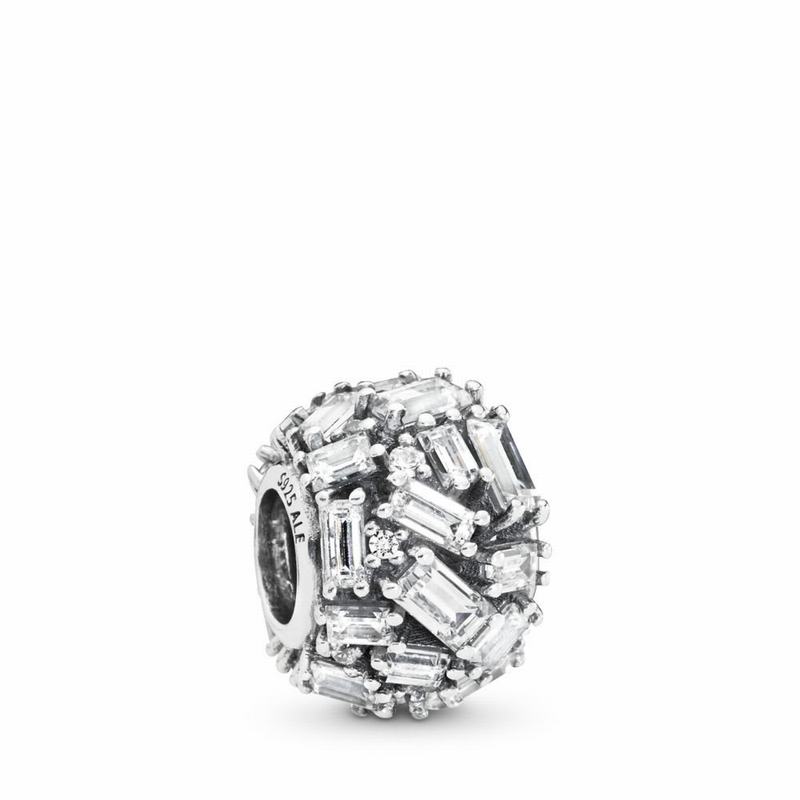 Pandora Chiselled Elegance Charm - Sterling Silver/Cubic Zirconia - Canada | VG5411ZQ